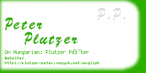 peter plutzer business card